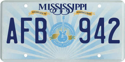 MS license plate AFB942