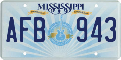 MS license plate AFB943