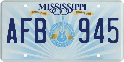 MS license plate AFB945