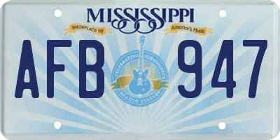 MS license plate AFB947