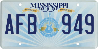 MS license plate AFB949
