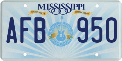 MS license plate AFB950
