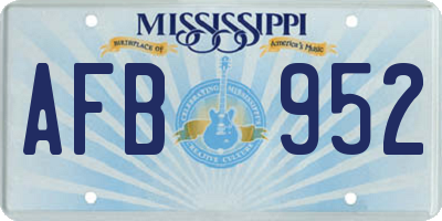 MS license plate AFB952