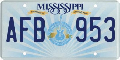 MS license plate AFB953