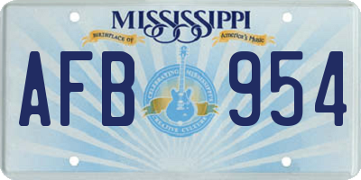 MS license plate AFB954