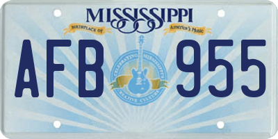 MS license plate AFB955