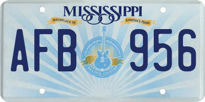 MS license plate AFB956