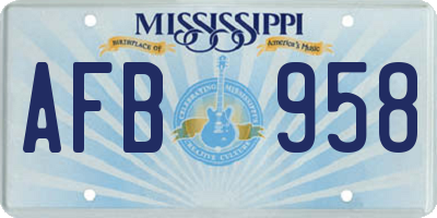 MS license plate AFB958