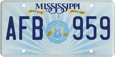MS license plate AFB959