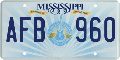 MS license plate AFB960