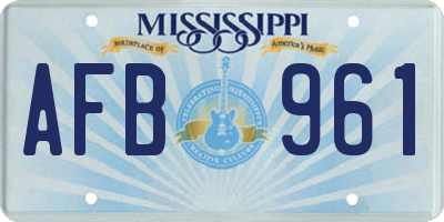 MS license plate AFB961