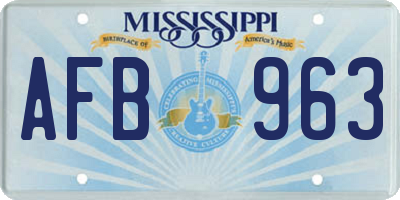 MS license plate AFB963