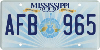 MS license plate AFB965