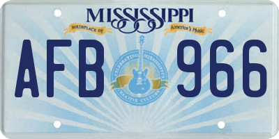 MS license plate AFB966