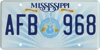 MS license plate AFB968