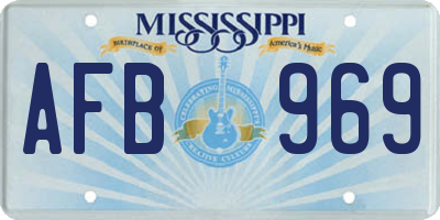 MS license plate AFB969