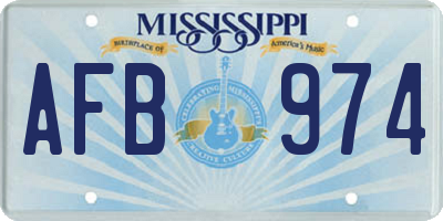 MS license plate AFB974