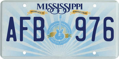 MS license plate AFB976