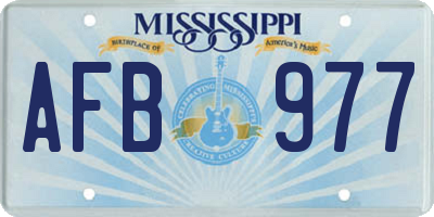 MS license plate AFB977