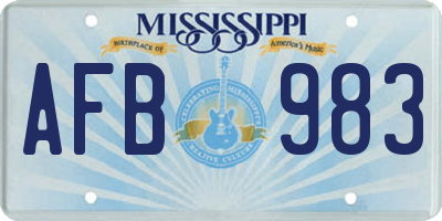 MS license plate AFB983