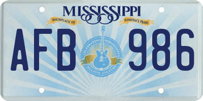 MS license plate AFB986