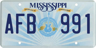 MS license plate AFB991