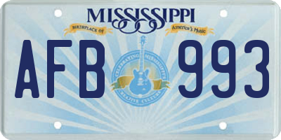 MS license plate AFB993