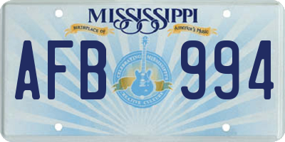 MS license plate AFB994
