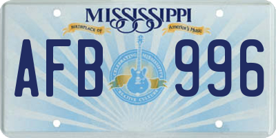 MS license plate AFB996
