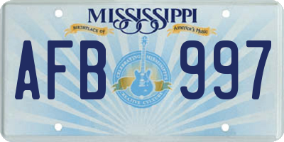 MS license plate AFB997