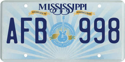 MS license plate AFB998