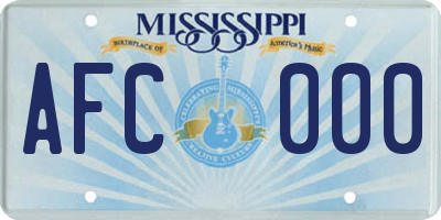 MS license plate AFC000