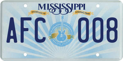 MS license plate AFC008