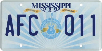 MS license plate AFC011