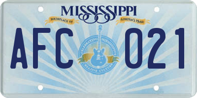MS license plate AFC021