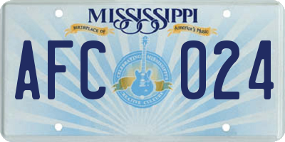 MS license plate AFC024