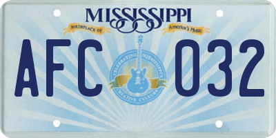 MS license plate AFC032