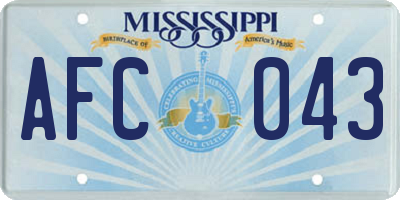 MS license plate AFC043