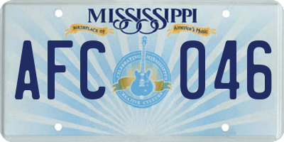 MS license plate AFC046