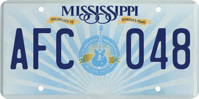 MS license plate AFC048