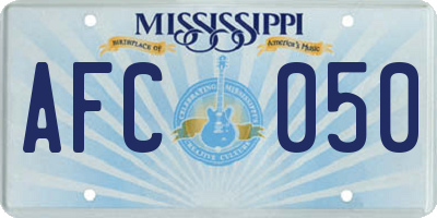 MS license plate AFC050