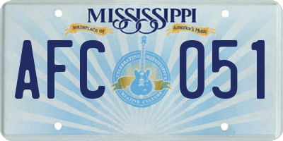 MS license plate AFC051