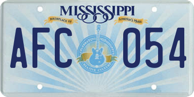 MS license plate AFC054