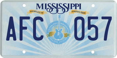 MS license plate AFC057