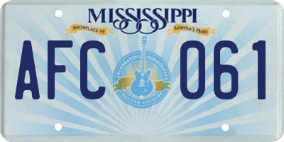 MS license plate AFC061