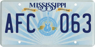 MS license plate AFC063