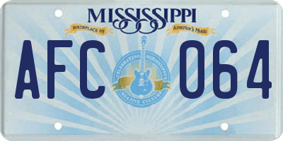 MS license plate AFC064