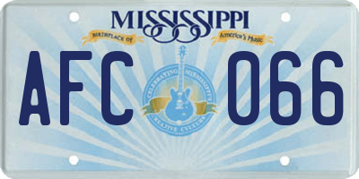 MS license plate AFC066