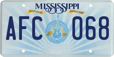 MS license plate AFC068