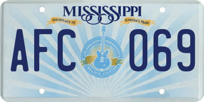 MS license plate AFC069